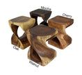 The Selorin Wide Twisted Solid Wood End Table 15 x 15 x 20 in H Mocha