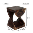 The Selorin Wide Twisted Solid Wood End Table 15 x 15 x 20 in H Mocha