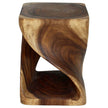 Selorin Wide Twisted End Table 15 x 15 x 20 in H Walnut