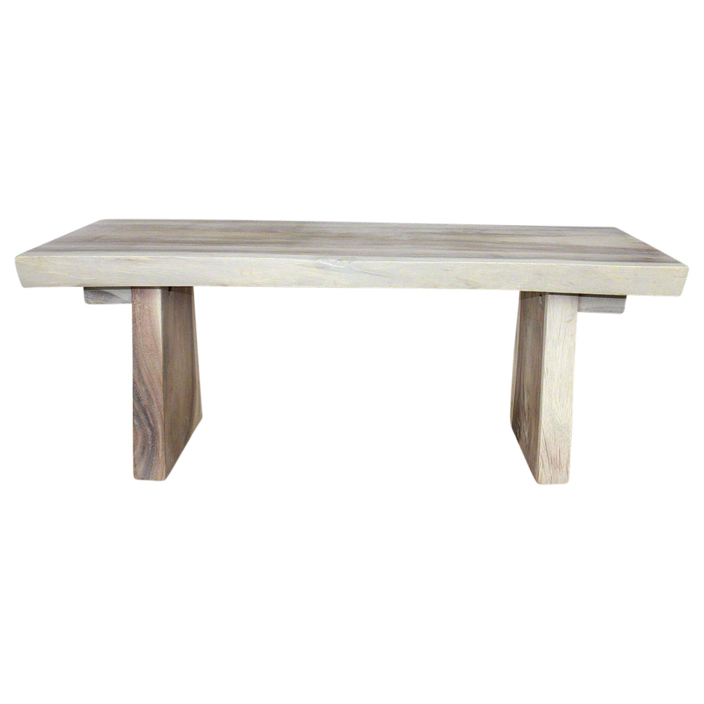 The Vanta Solid Wood Bench 48 x 17-20 x 18 in H KD Grey
