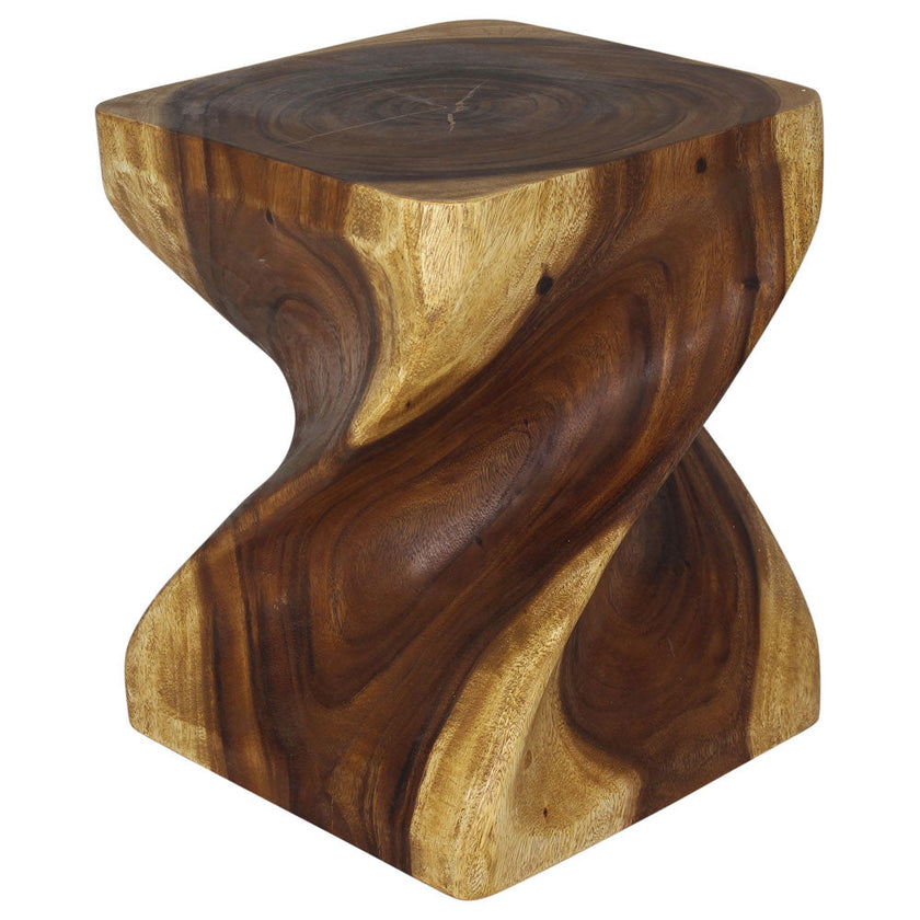 The Norvain Large Solid Wood End Table 16 in SQ x 20 in H Oak