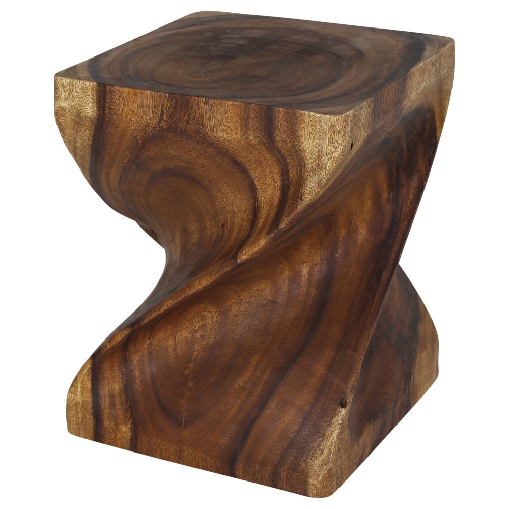Norvain Large Solid Wood End Table 16 in SQ x 20 in H Walnut