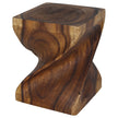 Norvain Large Solid Wood End Table 16 in SQ x 20 in H Walnut