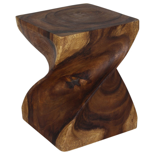 The Norvain Large Solid Wood End Table 16 in SQ x 20 in H Walnut
