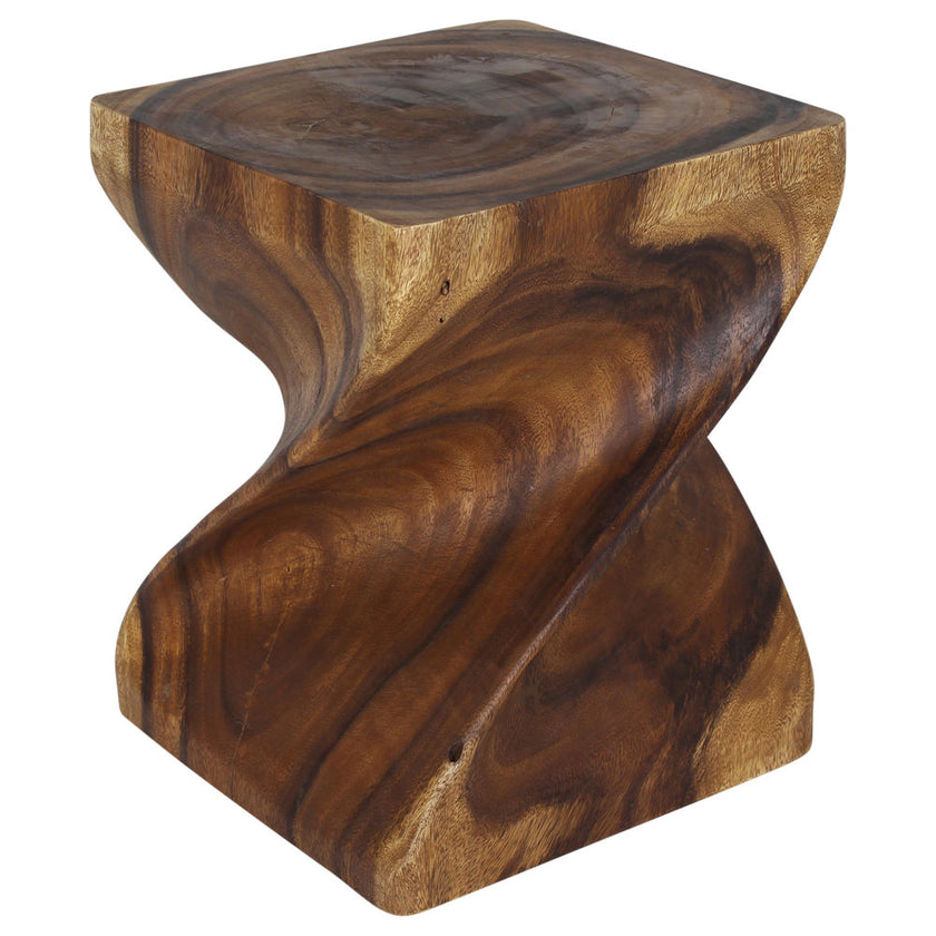 Norvain Large Solid Wood End Table 16 in SQ x 20 in H Walnut