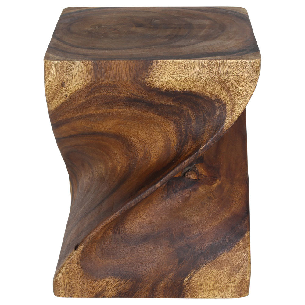 Norvain Large Solid Wood End Table 16 in SQ x 20 in H Walnut