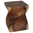 Norvain Large Solid Wood End Table 16 in SQ x 20 in H Walnut