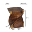 Norvain Large Solid Wood End Table 16 in SQ x 20 in H Walnut