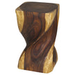 The Valeris Square Twist End Table, Oak, 12 in Sq x 20 in H