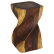 The Valeris Square Twist End Table, Oak, 12 in Sq x 20 in H