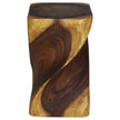 Valeris Solid Square Twisted End Table 12 in SQ x 20 in H Oak