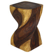 The Valeris Square Twist End Table, Oak, 12 in Sq x 20 in H