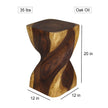 The Valeris Square Twist End Table, Oak, 12 in Sq x 20 in H