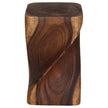The Valeris Square Twist End Table, Walnut, 12 in Sq x 20 in H