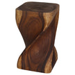 The Valeris Square Twist End Table, Walnut, 12 in Sq x 20 in H