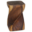 Valeris Solid Square Twisted End Table 12 in SQ x 20 in H Walnut