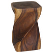 The Valeris Square Twist End Table, Walnut, 12 in Sq x 20 in H