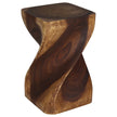 The Valeris Square Twist End Table, Walnut, 12 in Sq x 20 in H