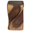 The Valeris Square Twist End Table, Walnut, 12 in Sq x 20 in H