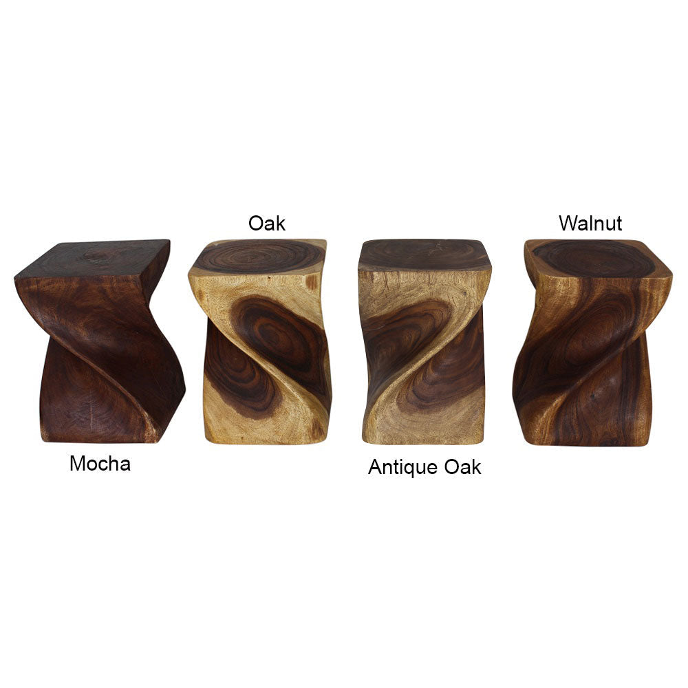 The Valeris Square Twist End Table, Walnut, 14 in Sq x 20 in H