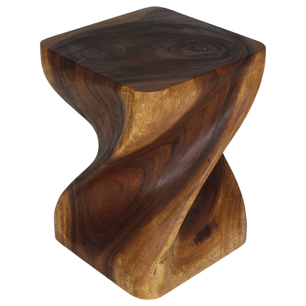The Valeris Square Twist End Table, Walnut, 14 in Sq x 20 in H