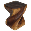 The Valeris Square Twist End Table, Walnut, 14 in Sq x 20 in H