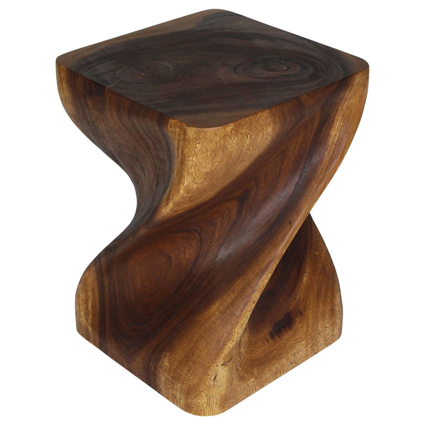 The Valeris Square Twist End Table, Walnut, 14 in Sq x 20 in H