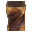 Valeris Solid Square Twisted End Table 14 in SQ x 20 in H Walnut