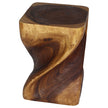 Valeris Solid Square Twisted End Table 14 in SQ x 20 in H Walnut