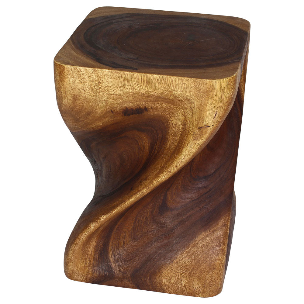 The Valeris Square Twist End Table, Walnut, 14 in Sq x 20 in H