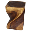 The Valeris Square Twist End Table, Walnut, 14 in Sq x 20 in H