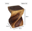 The Valeris Square Twist End Table, Walnut, 14 in Sq x 20 in H