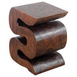 The Luxen Large Solid Wave End Table 12 x 14 x 18 in H Mocha