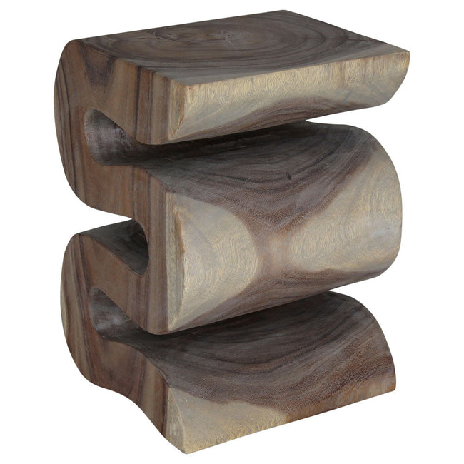 The Luxen Large Solid Wave End Table 14 x 14 x 20 in H Grey