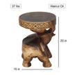 Kova Wide Roaring Elephant 15 in DIA x 20 in H Walnut
