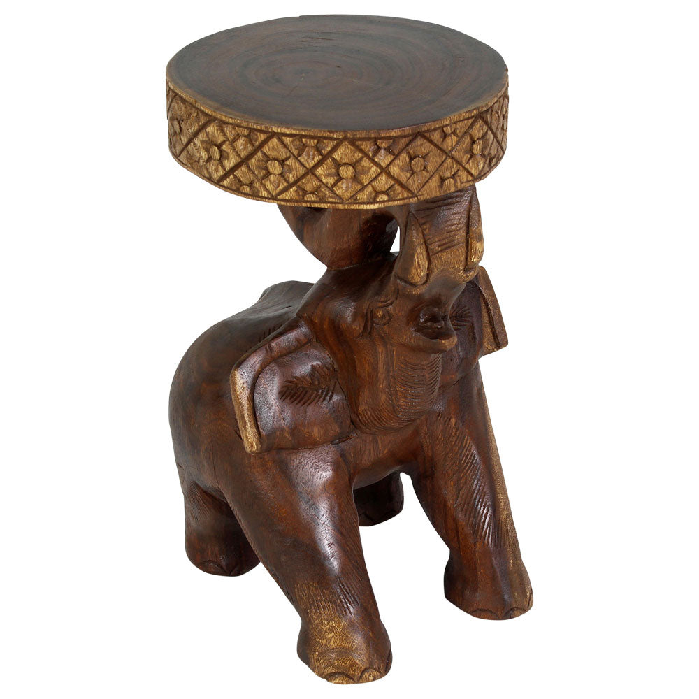 Kova Roaring Elephant 11 in DIA x 20 in H Walnut
