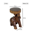 Kova Roaring Elephant 11 in DIA x 20 in H Walnut