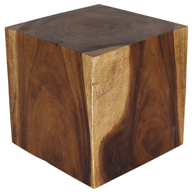 The Thera Solid Wood Cube End Table 18 in H Walnut