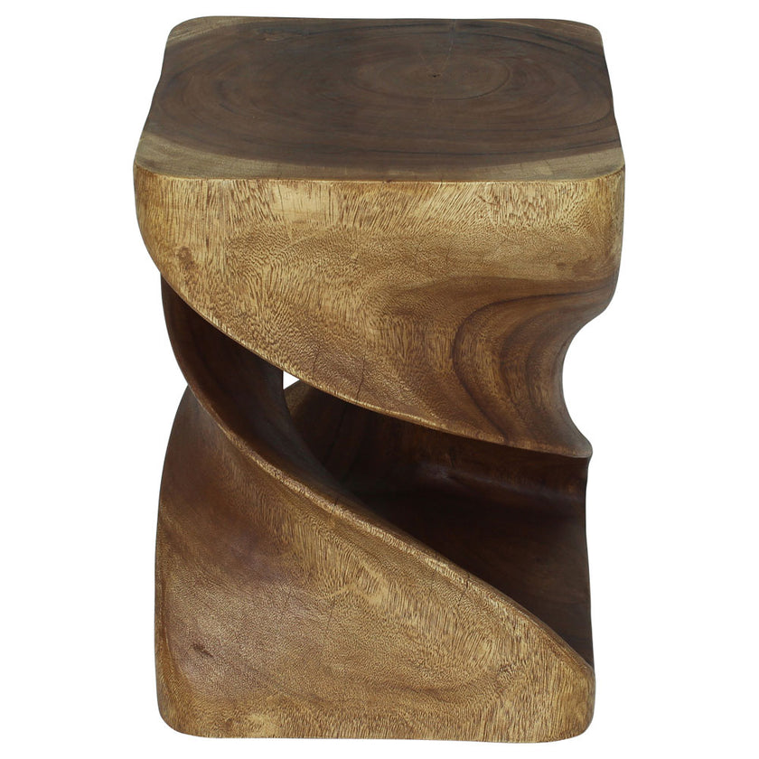 Elmare Large Flowing Solid End Table  15 x 15 x 20 in H Walnut