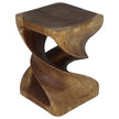 Elmare Large Flowing Solid End Table  15 x 15 x 20 in H Walnut