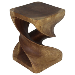 Elmare Large Flowing Solid End Table  15 x 15 x 20 in H Walnut