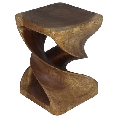 Elmare Large Flowing Solid End Table  15 x 15 x 20 in H Walnut