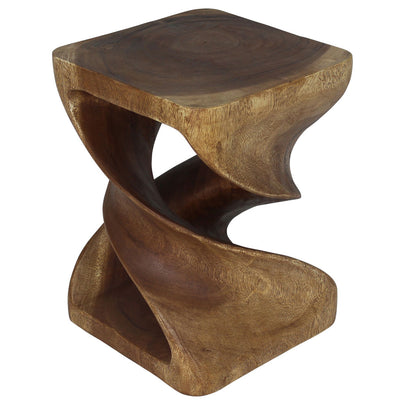 Elmare Large Flowing Solid End Table  15 x 15 x 20 in H Walnut