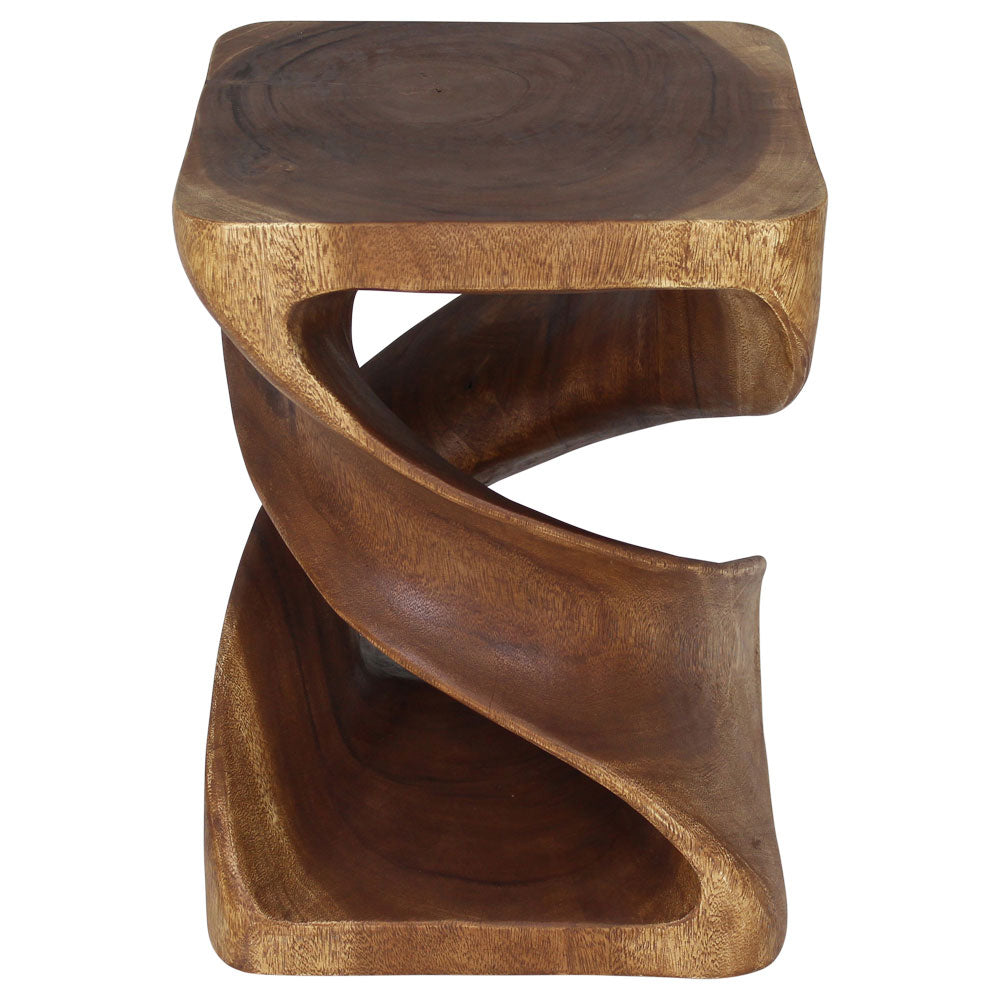 Elmare Large Flowing Solid End Table  15 x 15 x 20 in H Walnut