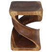 Elmare Large Flowing Solid End Table  15 x 15 x 20 in H Walnut