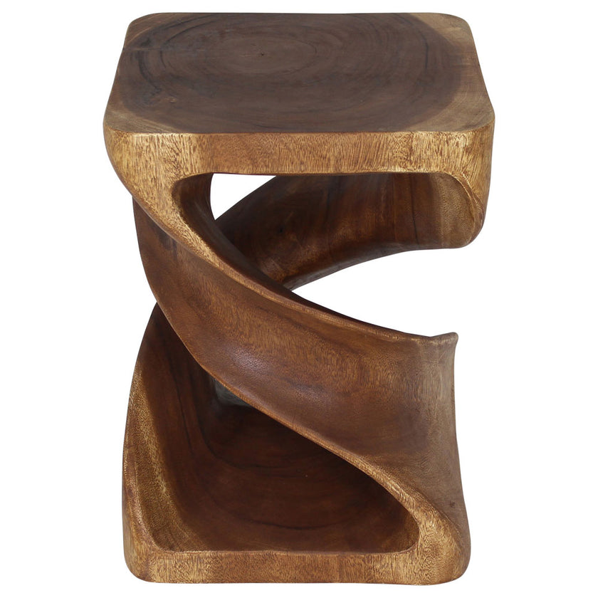 Elmare Large Flowing Solid End Table  15 x 15 x 20 in H Walnut