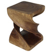 Elmare Large Flowing Solid End Table  15 x 15 x 20 in H Walnut