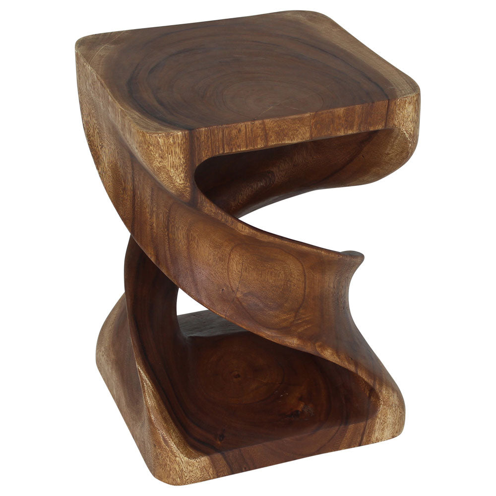 Elmare Large Flowing Solid End Table  15 x 15 x 20 in H Walnut