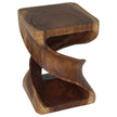 Elmare Large Flowing Solid End Table  15 x 15 x 20 in H Walnut