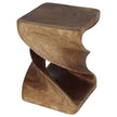 Elmare Large Flowing Solid End Table  15 x 15 x 20 in H Walnut